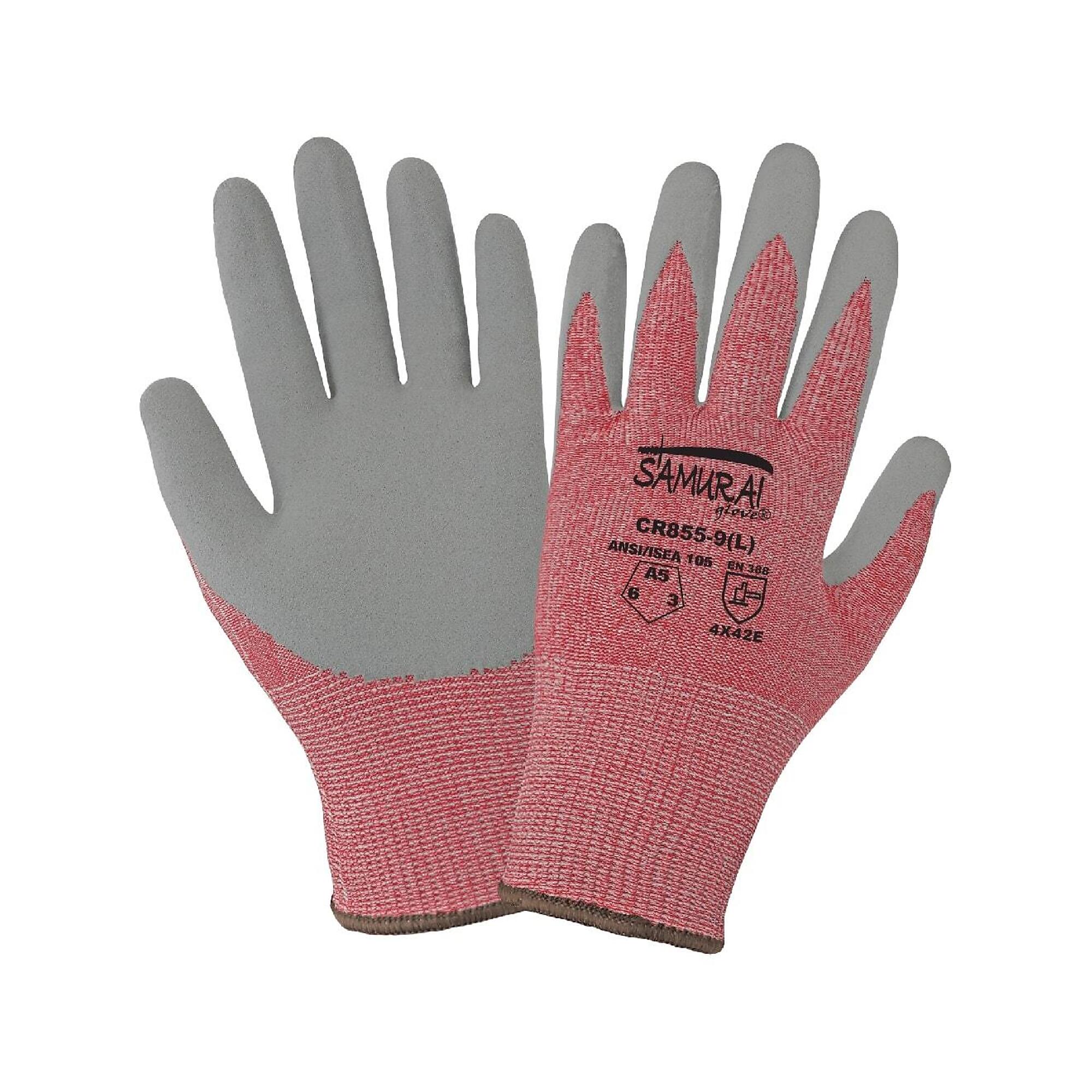 Global Glove 13ga UHMWPE, Silicone Coated A5 Cut Resist Gloves - 12 Pairs